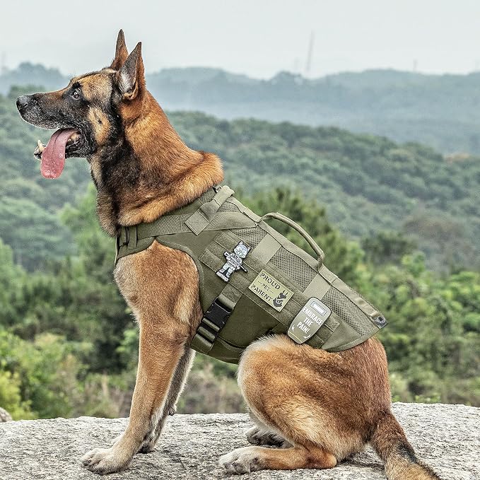 OneTigris No Pull Tactical Dog Harness for Medium Dogs, Aire Mesh Service Dog Harness Breathable Military Dog Molle Vests with Handles, Service Dogs Vest Harness for Walking Hiking Training - Image 7