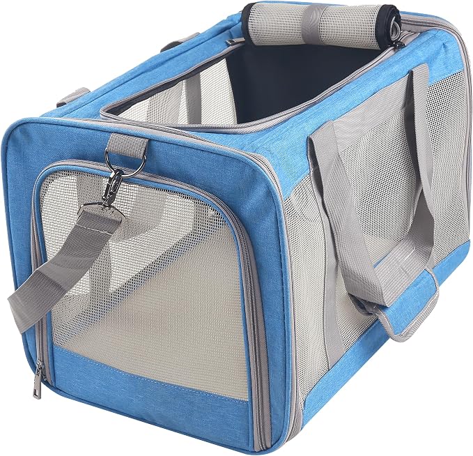 ATVobi Portable Cat Carrier for Small to Large Cats - Soft, Airline Approved, Blue by Atvobiy