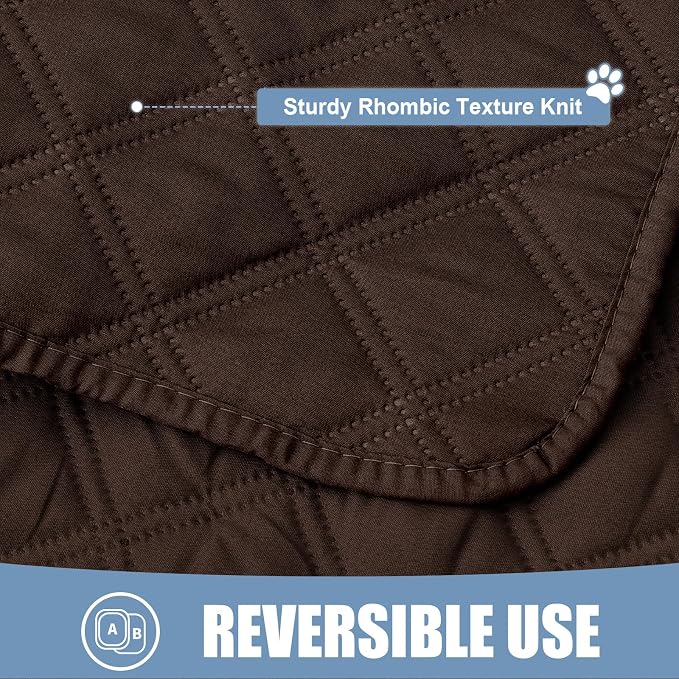Smiry Waterproof Reversible Pet Couch Covers for Dogs | Pet Friendly, Soft Fabric, Washable Sofa Furniture Protector for Dogs Cat Kids, Checkered (40"x80", Chocolate/Chocolate) - Image 4
