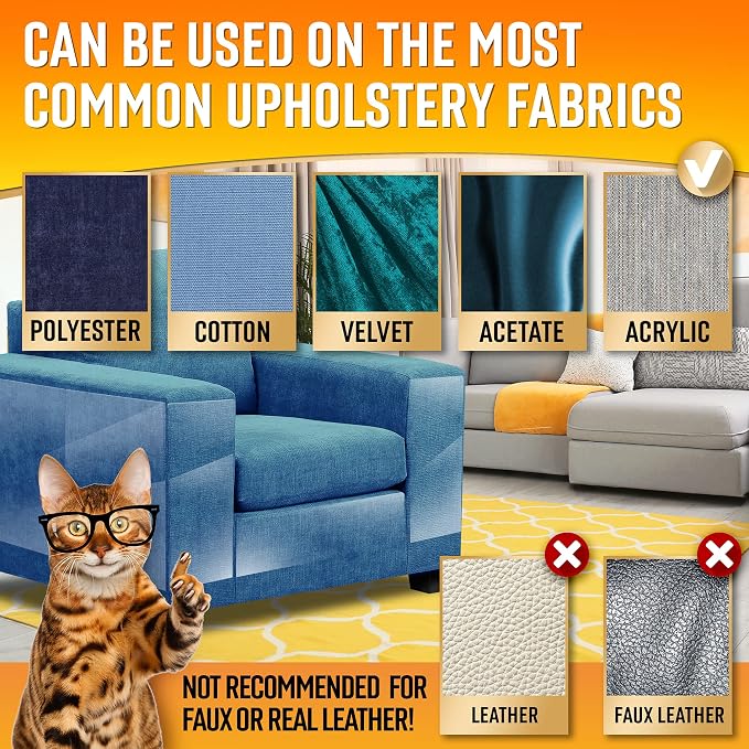 Heavy Duty Cat Scratch Deterrent Furniture Protectors for Sofa, Doors, Clear Couch Protectors from Cats Scratching, Anti Cat Scratch Tape Guards (Transparent, 10 Sheets 17x12) - Image 5