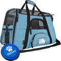 PetAmi Airline Approved Pet Carrier for Cats & Small Dogs, Large Light Blue | Soft Sided TSA Travel Bag, Sherpa Bed, Breathable Mesh Ventilation, Collapsible Bowl, Fits Under Seat, Up to 18 lbs by PetAmi