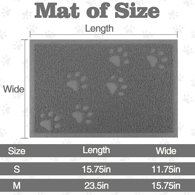Darkyazi Cat Litter Box Mat for Floor Litter Trapping Mat Non-Slip Backing, Scatter Control, Easy Clean, Water Resistant, Soft on Paws (15.75" x 11.75",Grey) - Image 2
