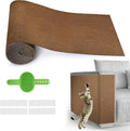 Cat Scratch Furniture Protector, 78.7''x15.8'' Trimmable DIY Self-Adhesive, Durable Corner Scratcher Couch Protectors from Cat Claws for Sofa, Tree Shelves & Scratching Posts (Brown) by HOOSHEE