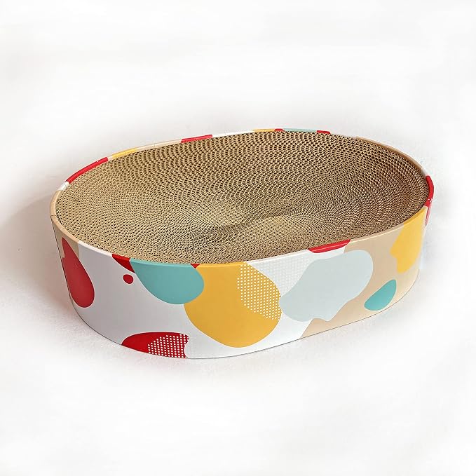 Cat Scratcher Lounge Bed - Lounge Couch for Indoor Cats Oval Shape 17"x13" Long Lasting Furniture - Image 4