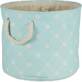 Bone Dry Pet Storage Collection Paw and Bone Print, Medium Round, 12x15x15, Aqua Trellis by BoneDry