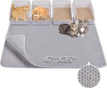 Cat Litter Mat 47" x 35" XL, Washable Urine-Proof Non-Slip Gray | Machine Washable, Upgraded Felt & Fabric Material Litter Mat for Fewer Creases, Hold 3-4 Litter Boxes, Soft on Paws by Lifelongfriendsbelovedfamily