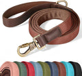 PU Leather Dog Leash for Large Dogs, 6ft Soft Padded Handle, Brown | Comfortable Grip for Daily Walking Training, Full Control, Metal D-ring, Tangle-Free 360° Swivel Clasp, Easy to Clean, 1 inch by Didog