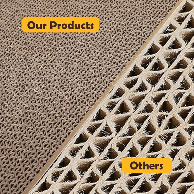 Smartbean Cat Scratcher, 17.3"L x 7.9"W x 4.7"H, Reversible Design for Double Service Life - Image 4