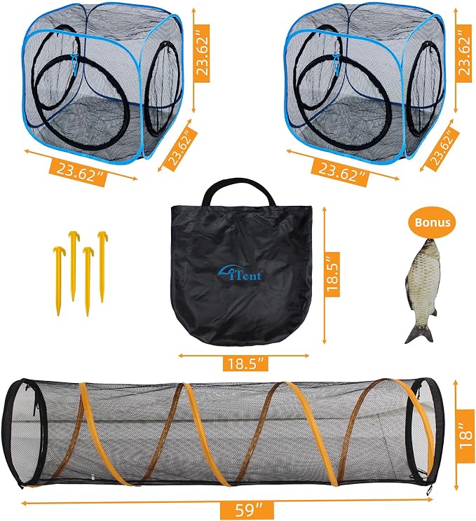 Cat Play Tunnel + Cube(with Three Ways) for Indoor and Outdoor, Cat Playpen, Play Enclosures, Collapsible Cube, Tunnel, Easy to Connect with Tent 2 Cubes + Run Tunnel - Image 5