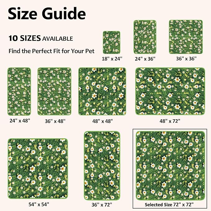 Washable Pee Pads for Dogs, Reusable Puppy Potty Training Pads, Ultra-Absorbent Thick Waterproof Leak-Proof Non-Slip Pads & Mat for Crate, Playpen, Floor, Whelping & Housebreaking , 1 Pack 72"x72" - Image 4