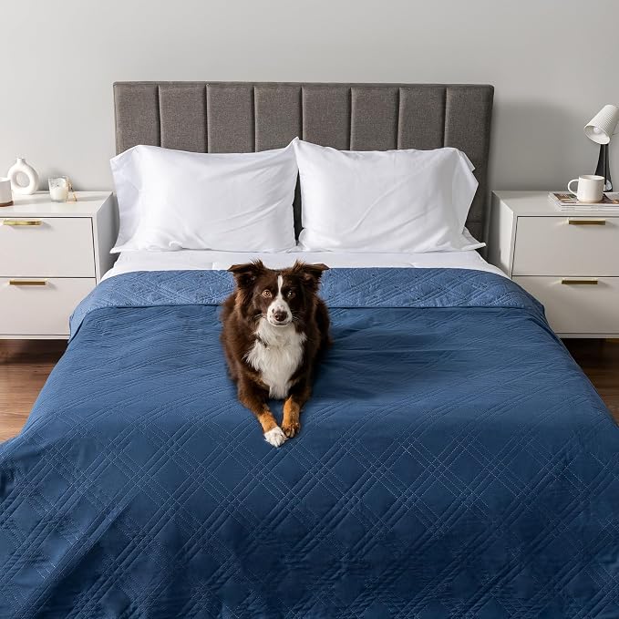 PetAmi Waterproof Couch Cover for Dog Nonslip Bed Sofa Blanket, 102x82 Blue - Image 2