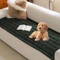 MYSKY HOME Couch Cover, Non-Slip Sofa Cover for 3 Cushion Sofa, Moss Green | Couch Covers for Sofa, L Shaped Sectional Couch Cover, Sofa Covers for Pets Washable, Non Slip Sofa Cover, Leather Slipcover by MYSKYHOME