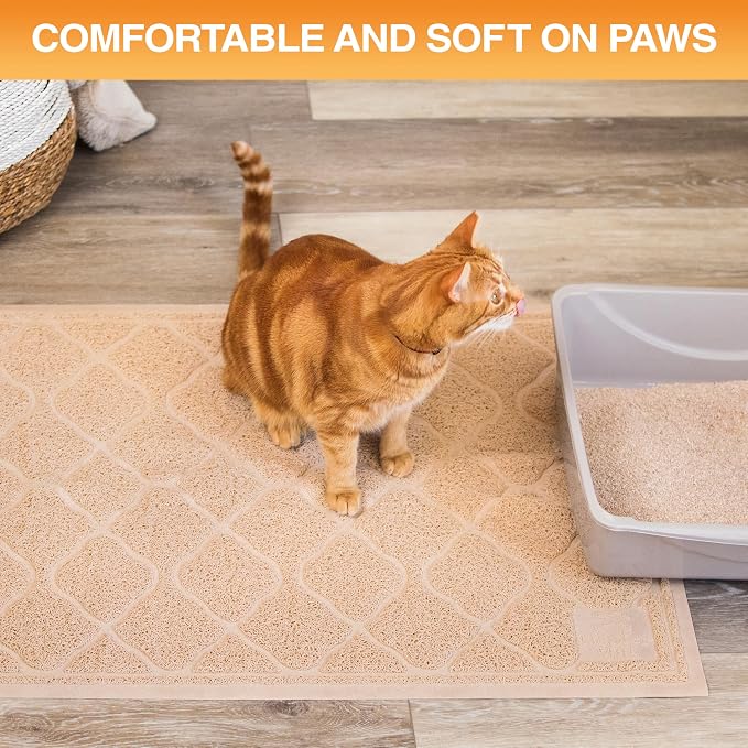 Neater Pets Neater Mat Cat Litter Mat, Thick & Durable Cat Mat for Litter Box, Trapper Pad Catches Mess to Protect Indoor Floors, Soft on Kitty Paws, Anti-Skid Grip Backing, Easy to Clean, Beige - Image 6