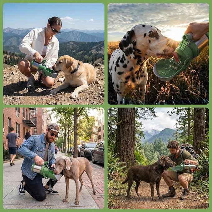 PupFlask Pro Portable Insulated Dog Water Bottle, Stainless Steel Bowl | 30 or 50 oz Leak-Proof Thermos Dispenser Keeps Water Cold 24+ Hours, Built-In Flip Cup for Walking, Hiking and Travel - Image 9