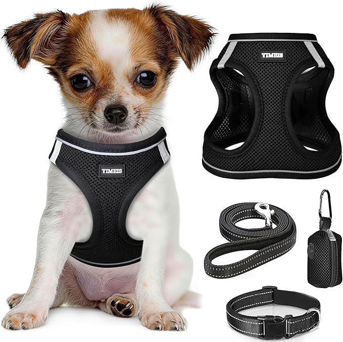 No Pull Dog Puppy Harness and Leash Set Reflective Mesh Vest X-Small by YIMEIS