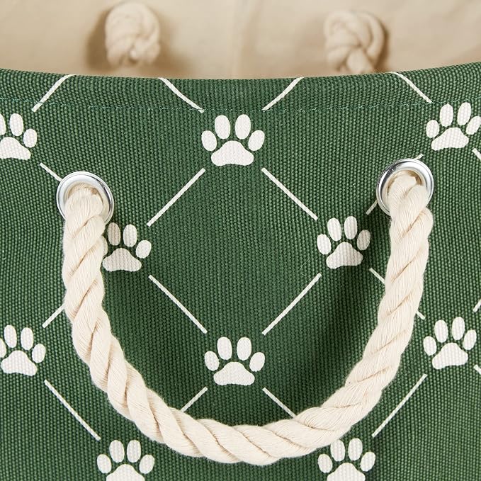 Bone Dry Pet Storage Collection Paw and Bone Print, Large Rectangle, 17.5x12x15 Hunter Green Trellis - Image 3