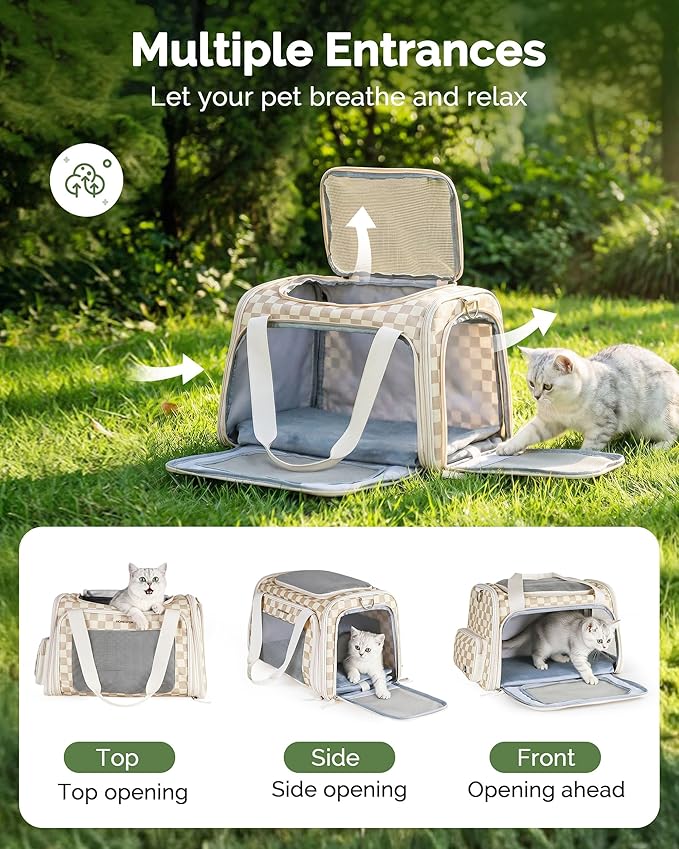 Homespon 34.5L Soft-Sided Cat Dog Carrier, Airline Approved Pet Bag | Collapsible Travel Bag with Removable Bed for Small Dogs & Cats - Image 4