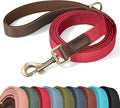 PU Leather Dog Leash for Small Dogs, 5ft Soft Padded Handle, Red | Comfortable Grip for Daily Walking Training, Full Control, Metal D-ring, Tangle-Free 360° Swivel Clasp, Easy to Clean, 5/8in by Didog