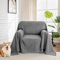 MYSKY HOME Chair Covers Armchair Couch Covers for Dogs Washable Sofa Covers, Non Slip Soft Recliner Cover Pet Chair Cover Sofa Slipcover Furniture Protector with Tassel Throws, 71"x91", Dark Grey by MYSKYHOME