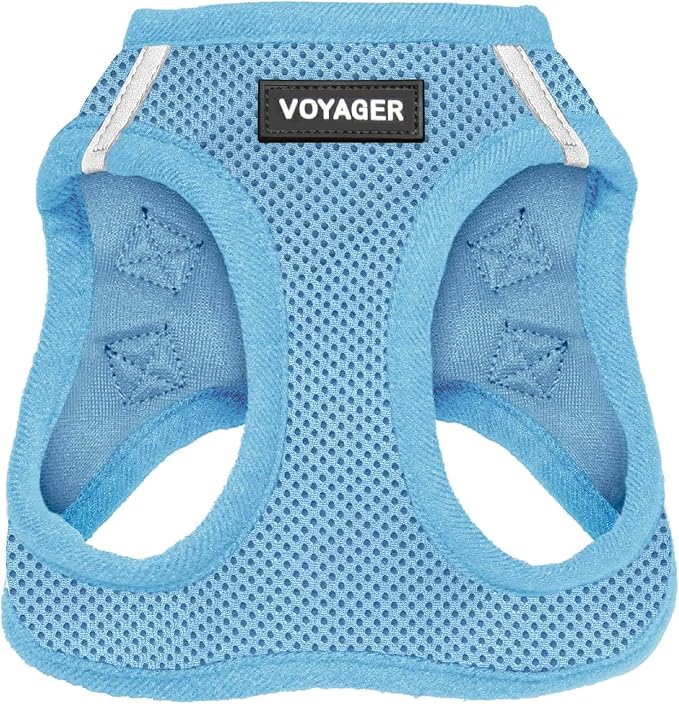 Voyager Step-in Air Dog Vest Harness - Baby Blue, Large | 18- 20.5" in Chest, Reflective Bands, All Weather Breathable Air Mesh, Cats Compatible, Lightweight, Fast Drying by BestPetSuppliesLLC