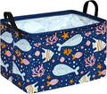 Rectangle Gift Storage Basket Home Shelf Storage Basket Organizer Box Clothes Laundry Hamper Nursery Basket Laundry Basket with Handles (Whale) by Unknown