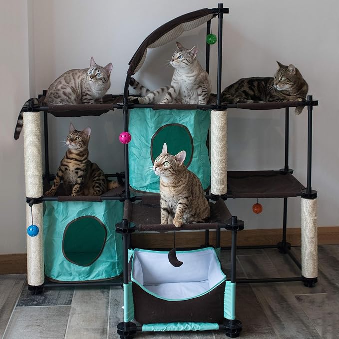 Kitty City Claw Indoor Mega Kit Cat Furniture, Corrugate Cat Scratcher, Cat Bed - Image 4