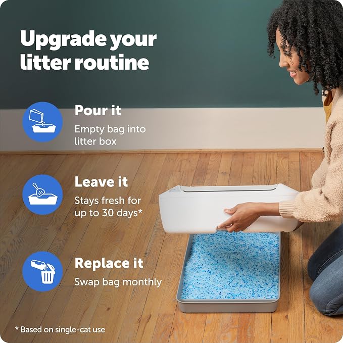 PetSafe ScoopFree Premium Crystal Litter, Fresh Scent, 4.3 Lb Bag, 2 Pack | Ultra-Absorbent Crystal Cat Litter, 5x Faster Odor Control, 99% Dust-Free, Low Tracking, Refills Any Cat Box or Tray - Image 4
