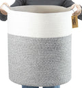 COMFY-HOMI XXXL Large Laundry Basket, Cotton Rope Nursery Woven Basket for Storage, Blanket Baskets Living Room Laundry Hamper, Dog Toy Storage Organizer, Home Decor by COMFY-HOMI