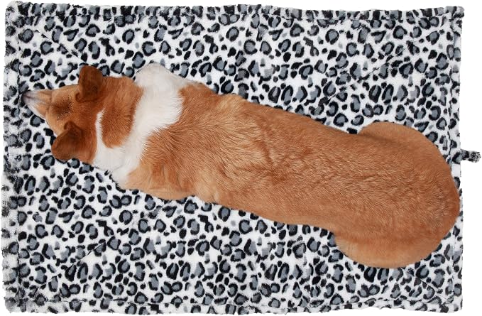 Furhaven ThermaNAP Self-Warming Cat Bed for Indoor Cats & Small Dogs, Washable & Reflects Body Heat - Quilted Faux Fur Reflective Bed Mat - Snow Leopard, Small (Pack of 2) - Image 3