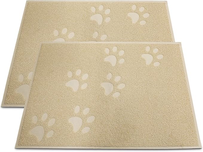Andalus Small Cat Litter Mat, Pack of 2 - Waterproof, Non-Slip & Easy to Clean Cat Litter Box Mat for Extra Efficient Pet Litter-Trapping, Beige (15.75” X 11.75”) - Image 9