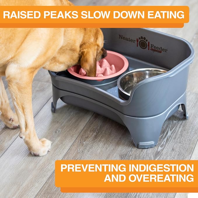 The Niner Slow Feed Bowl - Raised Peaks Slow Down Pets Eating - Fits Elevated Feeders Including Neater Feeder Large Sizes - Gentle on Teeth and Gums - Holds up to 2 Cups (Pink) - Image 3