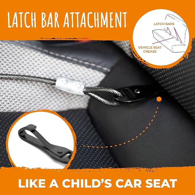 Mighty Paw Dog Seat Belt Vehicle - Chew-Proof Dog Belt - Great for Teething Puppies - Latch Bar Attachment Like Child's Car Seat - Aviation Aluminum Carabiner - Strong Enough for Climbers - 850+ LB - Image 4