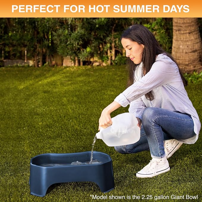 Neater Pet Brands Extra Large Water Bowl for Dogs, Outdoor Dog Water Bowl (1.25 Gallon XL Capacity), Big Trough Style Food Dish for Indoors or Outside, No Spill Large Dog Bowls, Dark Blue - Image 7
