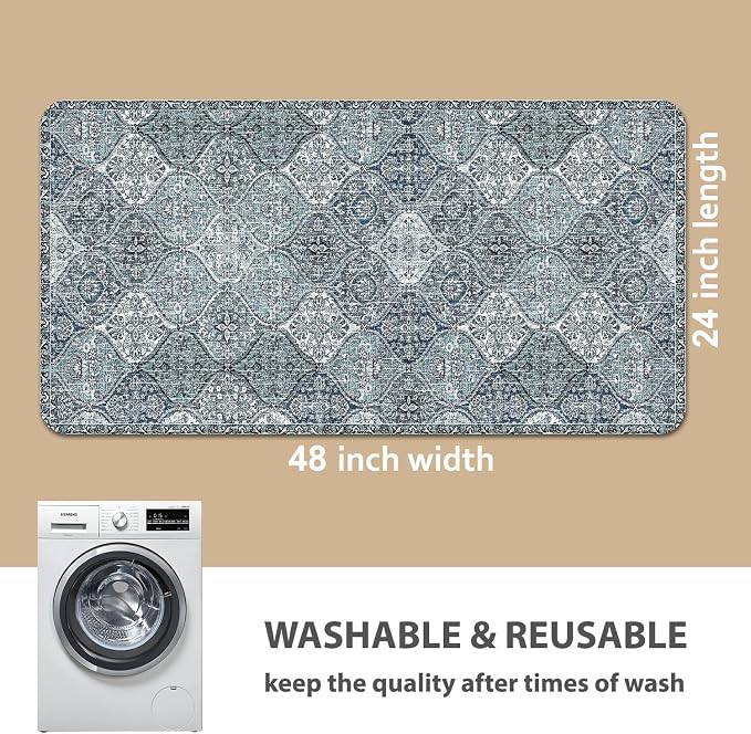 nunubaby Washable Pee Pads for Dogs, Stylish, Non-Slip and Leak-Proof Pee Pads. Reusable Potty Pads for Dogs for Crates and Floors.(Blue/Multi, 24" x48" ) - Image 4