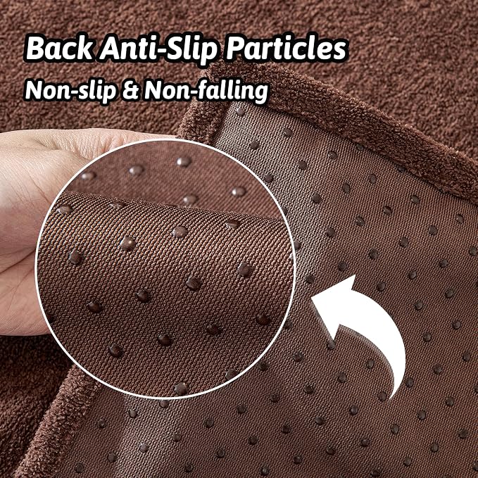 MEETSKY Couch Cover for 3 Cushion Cat Scratch Proof Couch Protector Washable Sofa Covers Sectional Couch Covers for Dogs Soft L Shape Sofa Slipcover for Pets Kids, 91" x 134", Chocolate - Image 4