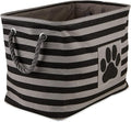 Bone Dry 5743 Pet Storage Collection Striped Paw Patch Bin, Medium Rectangle, Black by BoneDry