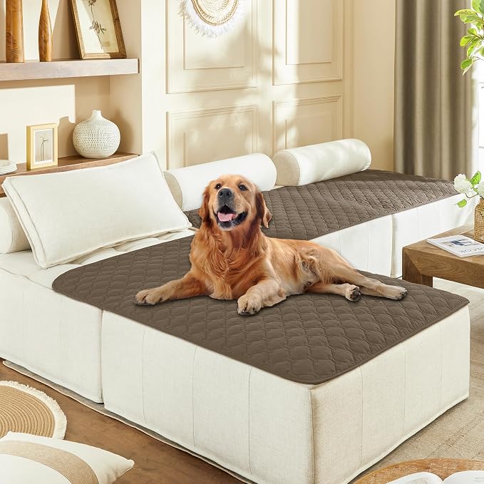 gogobunny 100% Double Sided Waterproof Dog Blanket Soft Pet Bed Cover Reversible Protect Furniture Couch Sofa Car for Puppy Cat Kids (Dark Walnut/Light Walnut, 40x50 Inch (Pack of 1)) by gogobunny