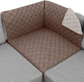 Sofa Shield® Couch Sectional Corner Slip Cover with Strap, Latte Linen | Reversible Furniture Protector, Stain and Tear Resistant Cushion Cover, Machine Washable Slipcover for Pets, Cats 70 inch by SofaShield