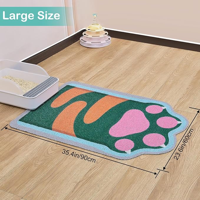 Unicorn Catcher Large Cat Litter Mat, 33.5"x22.4" Litter Trapping Mat | Kitty Litter Mat With Soft PVC Loop Mesh And Non-Slip Backing For Easy-Clean Floor Protection And Home Decor - Image 4