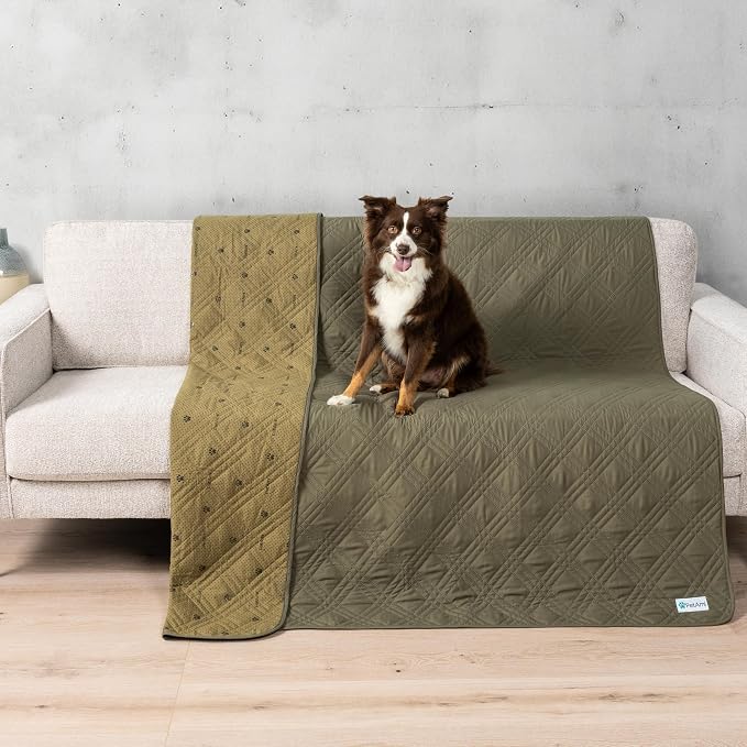 PetAmi Waterproof Couch Cover for Dog Nonslip Bed Sofa Blanket, 30x70 Green | Leakproof Furniture Protector for Pet Cat, Machine Washable Pee Proof Mat for Chair Car Seat, Durable & Anti Slip Backing by PetAmi