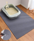 Cooyes Cat Litter Mat - Cut to Fit Any Place, 35"x23" Large Litter Trapping Mat for Litter Box, Easy to Clean, Waterproof & Non-Slip Kitty Pad, Scatter Control to Protect the Floor (Grey) by Cooyes