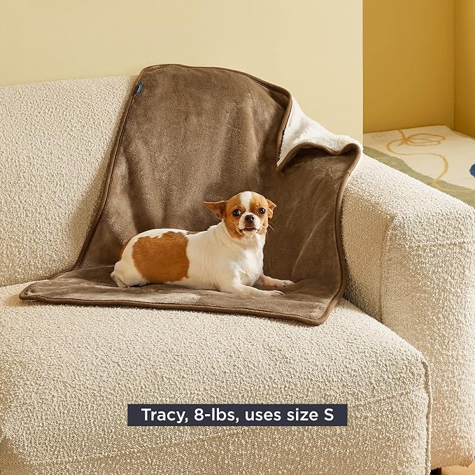 Bedsure Waterproof Dog Blankets for Small Dogs Soft Cat Blanket Warm,25X35 | Washable Plush Sherpa Fleece Puppy Blanket for Couch Protector, Reversible Cozy Calming Throw for Pet Indoor,Camel - Image 10