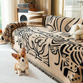 MYSKY HOME Couch Cover for Dogs, Washable Couch Covers, Sofa Covers for Sectional Sofa, Couch Cover 2 Cushion Sofa Dogs Furniture Protector, Chenille Sofa Covers for Pets, 71"x118", Abstract Coffee by MYSKYHOME