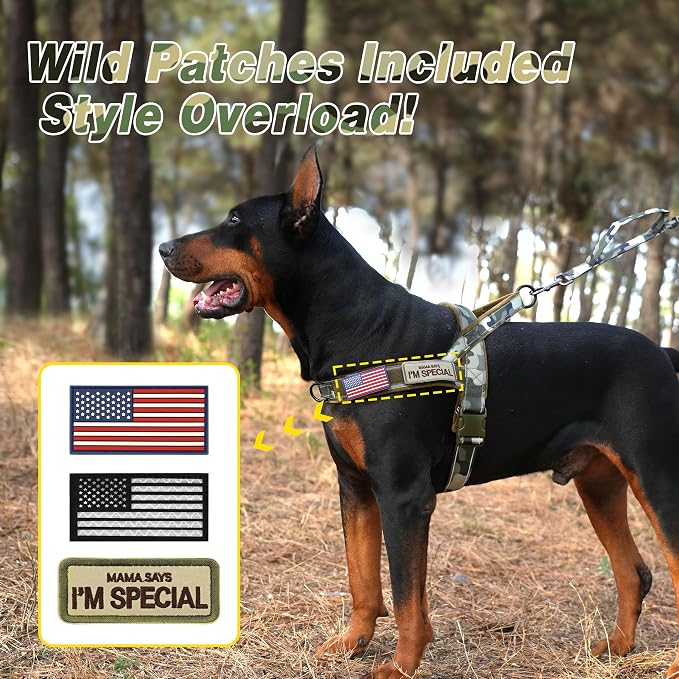 Forestpaw No Pull Dog Harness with Large Handle,Comfortable,XL,Camo Green | Adjustable Fits Chest 32-39",80-110 lbs,Slip On,Quick Release Buckle,Easy Control,Soft Padded,for Large Dogs Walking Training - Image 4
