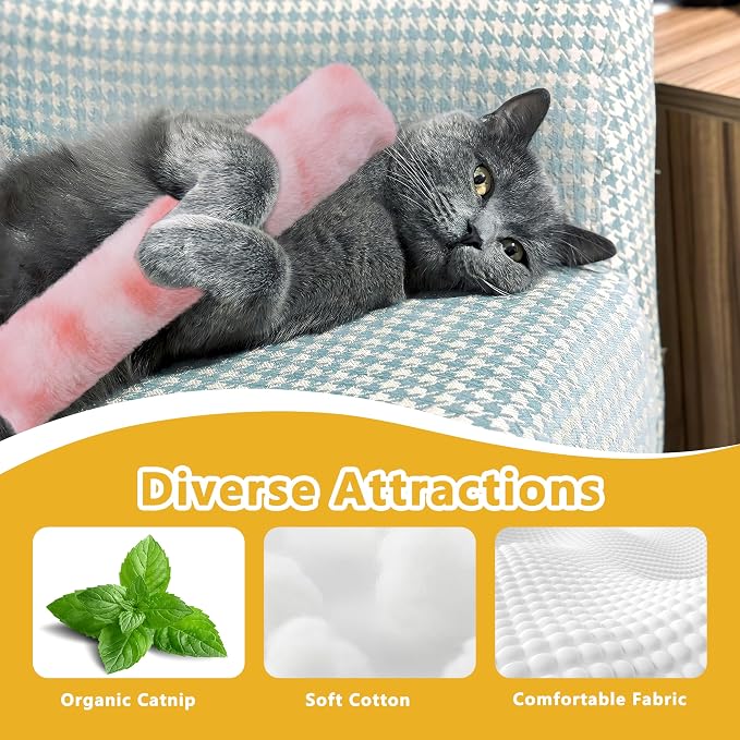 3 Pack Catnip Toys,Soft and Durable Cat Pillows Toys, Funny cat Toy | Rich Color Catnip toy, Cat toys for indoor cats, Indoor Interactive toy, cat kicker toy, Companion Toys for Cats (Pastel Set) - Image 3