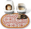 Cat Litter Mat, 33"x22" High Density PVC Litter Rug Trapping Mat, Non-Slip, Waterproof & Urine-Proof Kitty Litters Catcher Mats, Keep Floor Clean, Soft on Kitten Paws, Cat Essentials Brown by Yigerlee