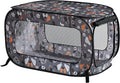 Portable Collapsible Pop Up Kennel, 40" L x 27" W x 27" H, Face of Love | Collapsible indoor/outdoor travel cat and dog crate with mesh screen windows pops up and folds flat for easy storage by BeatriceHomeFashions