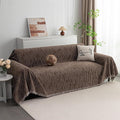 MYSKY HOME Couch Covers for 3 Cushion Couch Sofa, Sectional Couch Cover L Shape Chenille Couch Cushion Covers for Pets, Furniture Protector Cover for Dogs, Kids, 91"X150", Deep Chocolate by MYSKYHOME