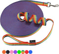 Hi Kiss Dog/Puppy Obedience Recall Training Agility Lead - 15ft 20ft 30ft 50ft 100ft Training Leash - Great for Training, Play, Camping, or Backyard (100 Feet, Rainbow) by HiKiss