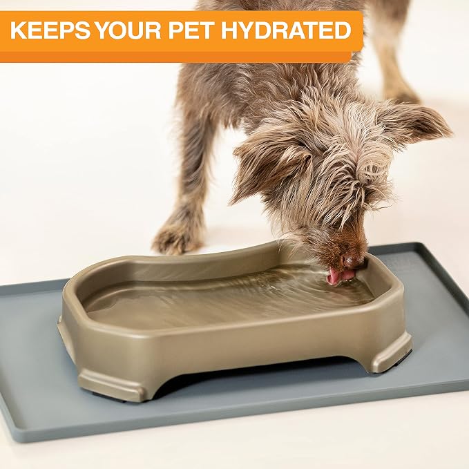 Neater Pet Brands Large Capacity Outdoor Dog Water Bowl for Small Dogs, Cats, Reptiles, Birds, & Small Animals, Outdoor Water Bowls for Dogs (8 Cups), Feed Bowl & Trough, Indoor or Outside, Champagne - Image 4